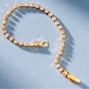 San Tropez Rhinestone Tennis Bracelet 14KGP 8”